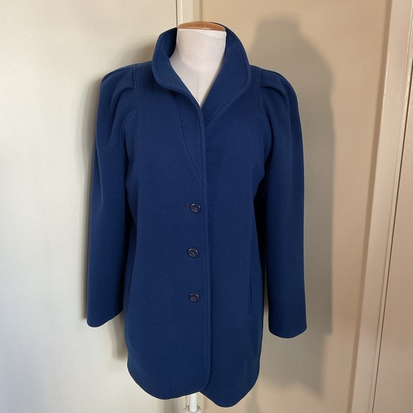 International Scene Jackets & Blazers - Vintage International Scene Wool Pea Coat 7/8 Navy Blue Made in Yugoslavia